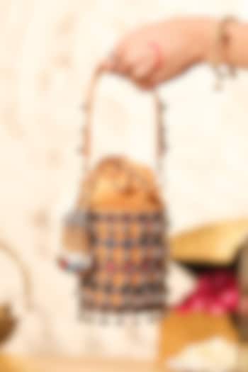 Multi-Colored Velvet Embellished Potli by 5 Elements at Pernia's Pop Up Shop