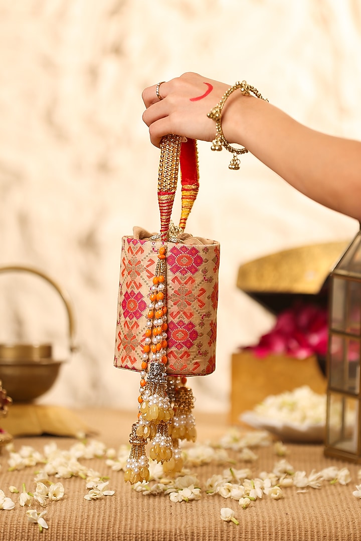 Multi-Colored Cotton Potli by 5 Elements at Pernia's Pop Up Shop