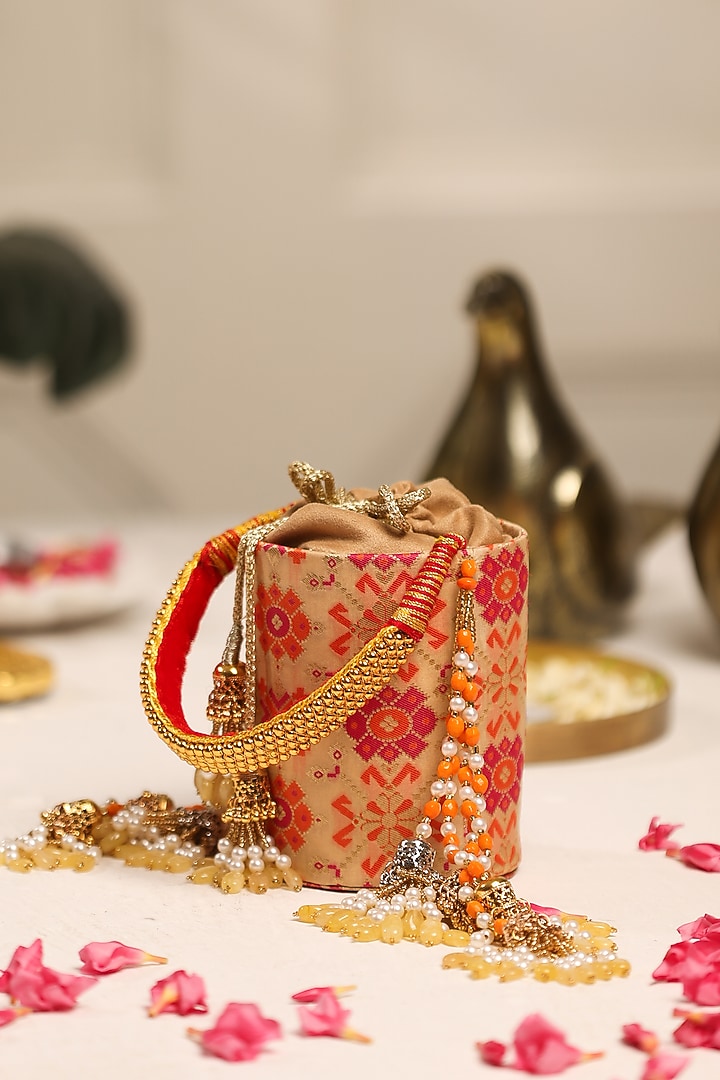 Multi-Colored Cotton Potli by 5 Elements at Pernia's Pop Up Shop
