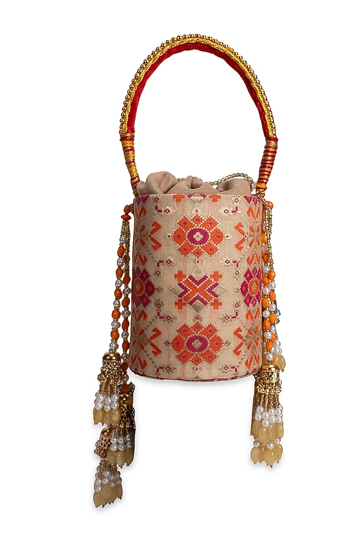 Multi-Colored Cotton Potli by 5 Elements at Pernia's Pop Up Shop