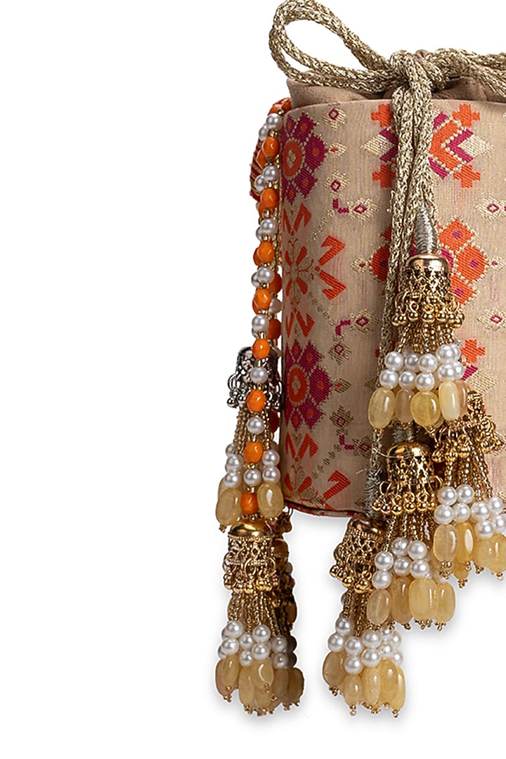 Multi-Colored Cotton Potli by 5 Elements at Pernia's Pop Up Shop