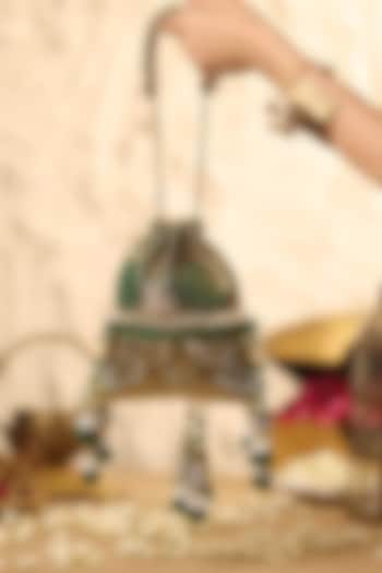 Multi-Colored Brocade Potli by 5 Elements at Pernia's Pop Up Shop