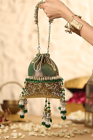 Multi-Colored Brocade Potli by 5 Elements