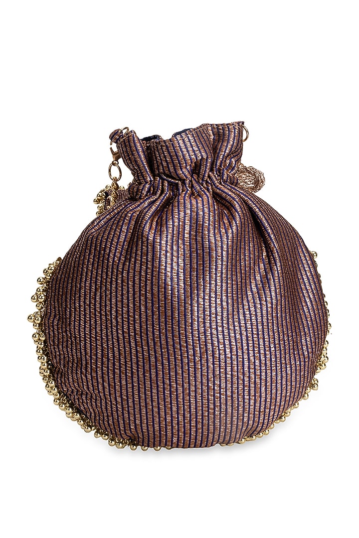 Black Cotton Embellished Potli by 5 Elements at Pernia's Pop Up Shop