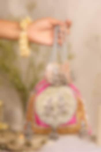 Rani Pink Brocade Gota-Patti Embellished Potli Bag by 5 Elements at Pernia's Pop Up Shop