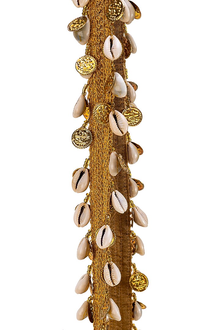 Brown Jute Shells Potli Bag by 5 Elements at Pernia's Pop Up Shop