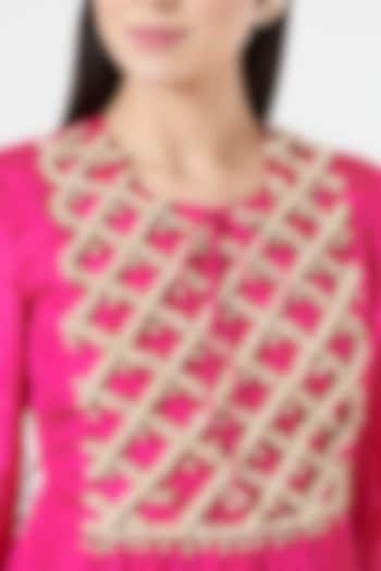 Fuchsia Embroidered Anarkali by 5 Elements Apparel at Pernia's Pop Up Shop