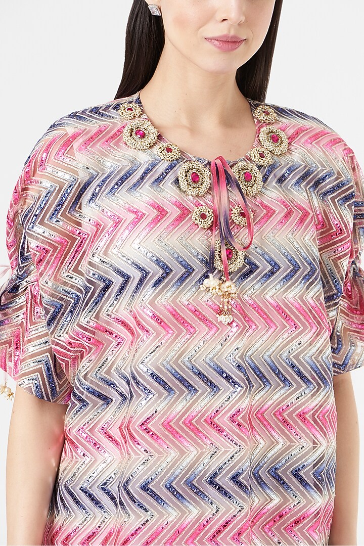 Multi-Colored Embroidered Kaftan by 5 Elements Apparel at Pernia's Pop Up Shop