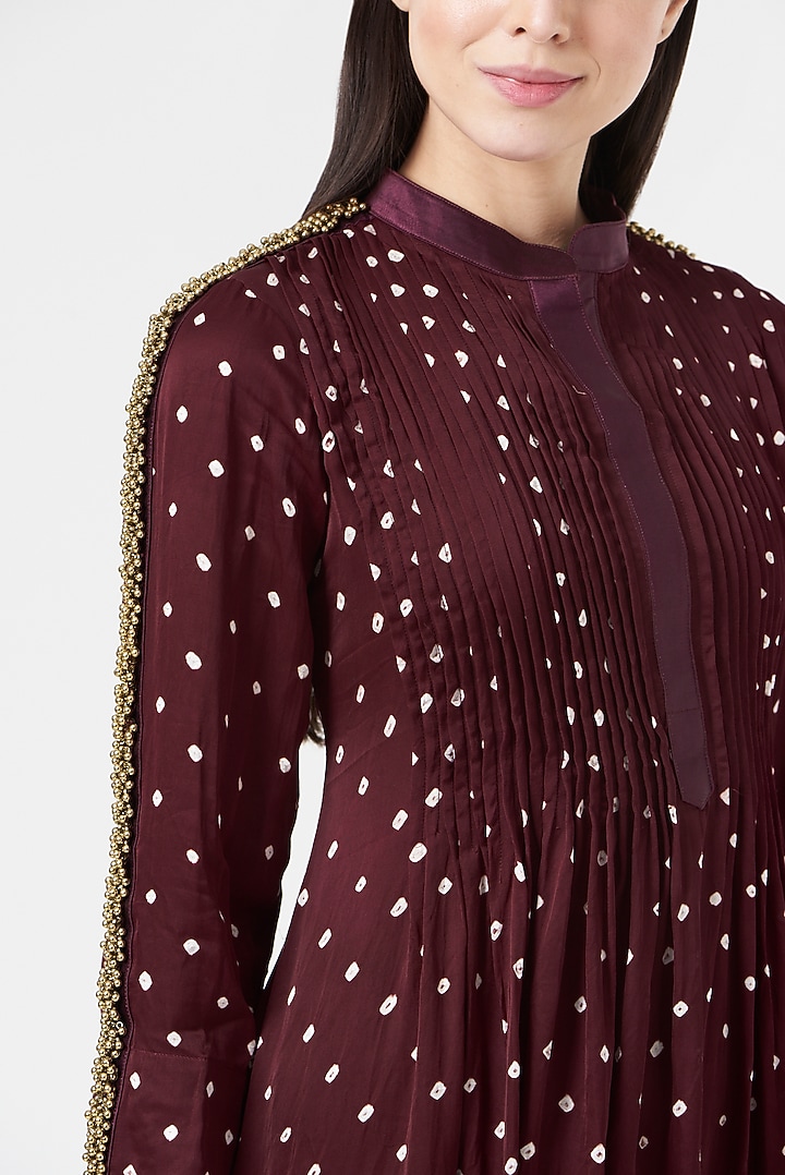 Maroon Embroidered Tunic by 5 Elements Apparel at Pernia's Pop Up Shop