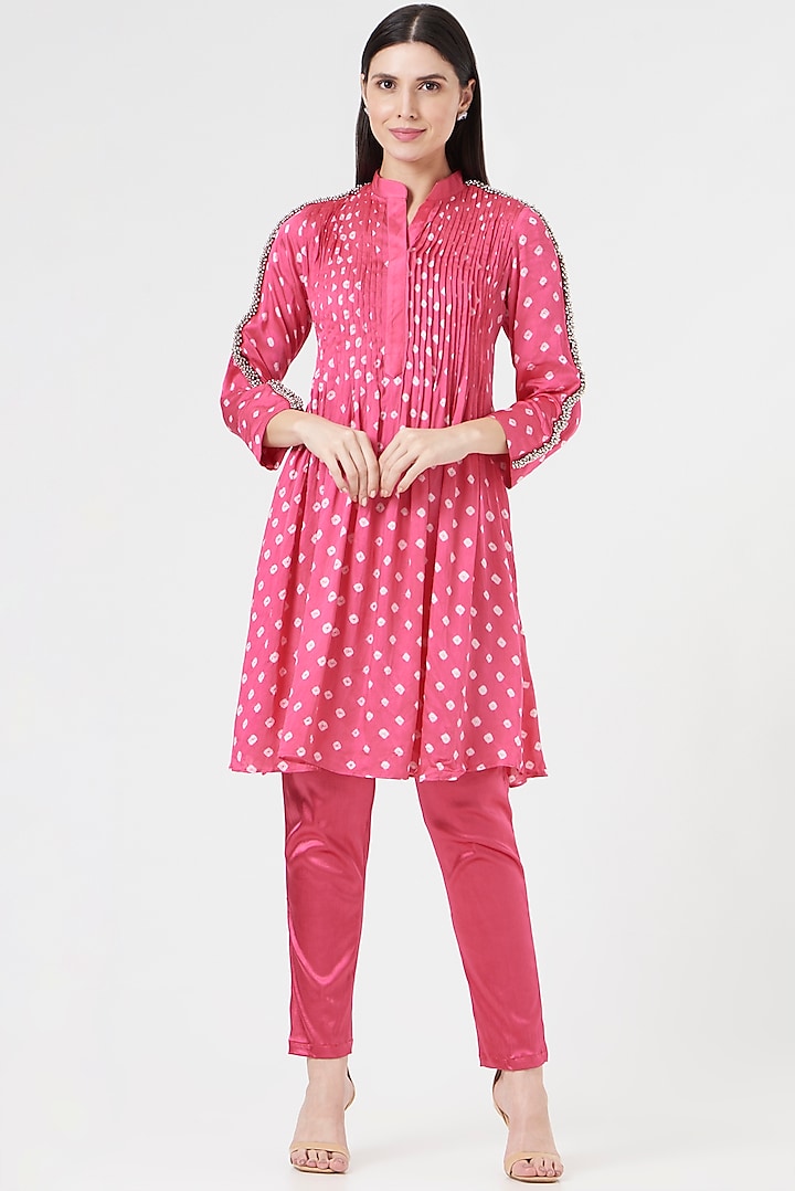Pink Embroidered Tunic by 5 Elements Apparel