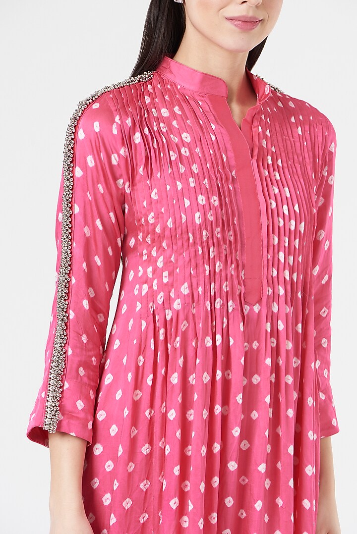 Pink Embroidered Tunic by 5 Elements Apparel at Pernia's Pop Up Shop