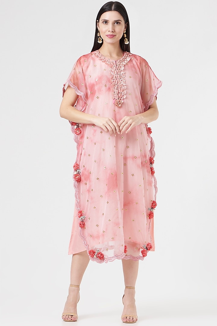 Pink Embroidered Kaftan by 5 Elements Apparel