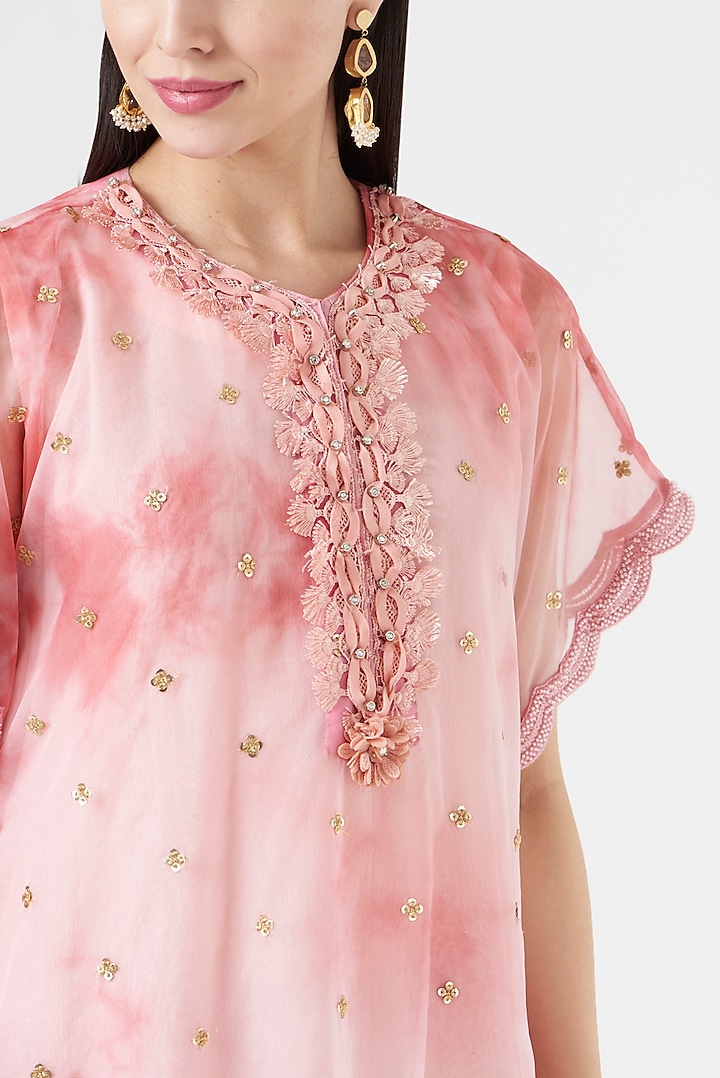 Pink Embroidered Kaftan by 5 Elements Apparel at Pernia's Pop Up Shop