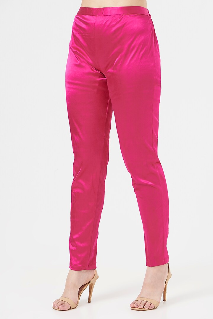 Pink Embroidered & Printed Overlap Top by 5 Elements Apparel at Pernia's Pop Up Shop