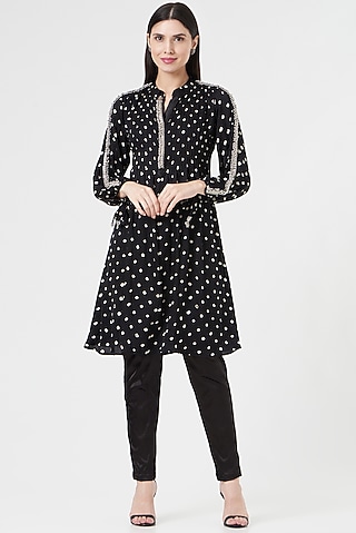 Black Embroidered Tunic by 5 Elements Apparel