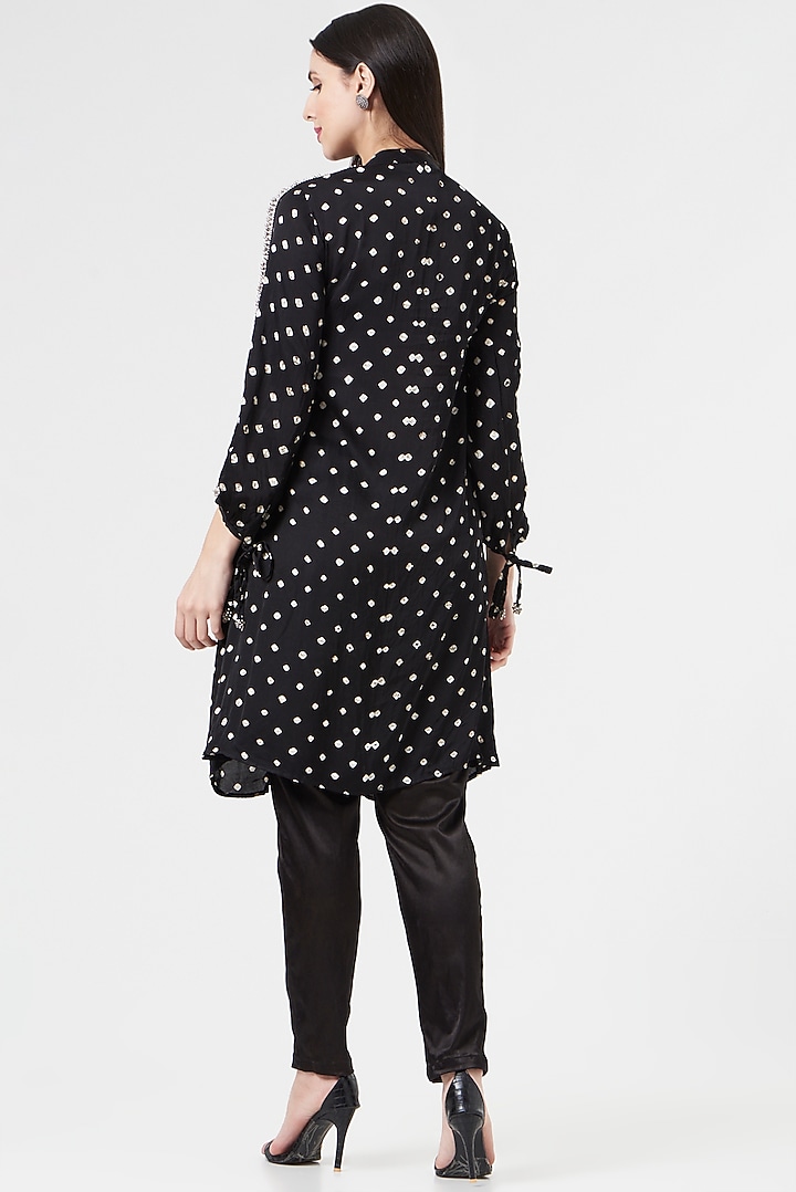 Black Embroidered Tunic by 5 Elements Apparel at Pernia's Pop Up Shop