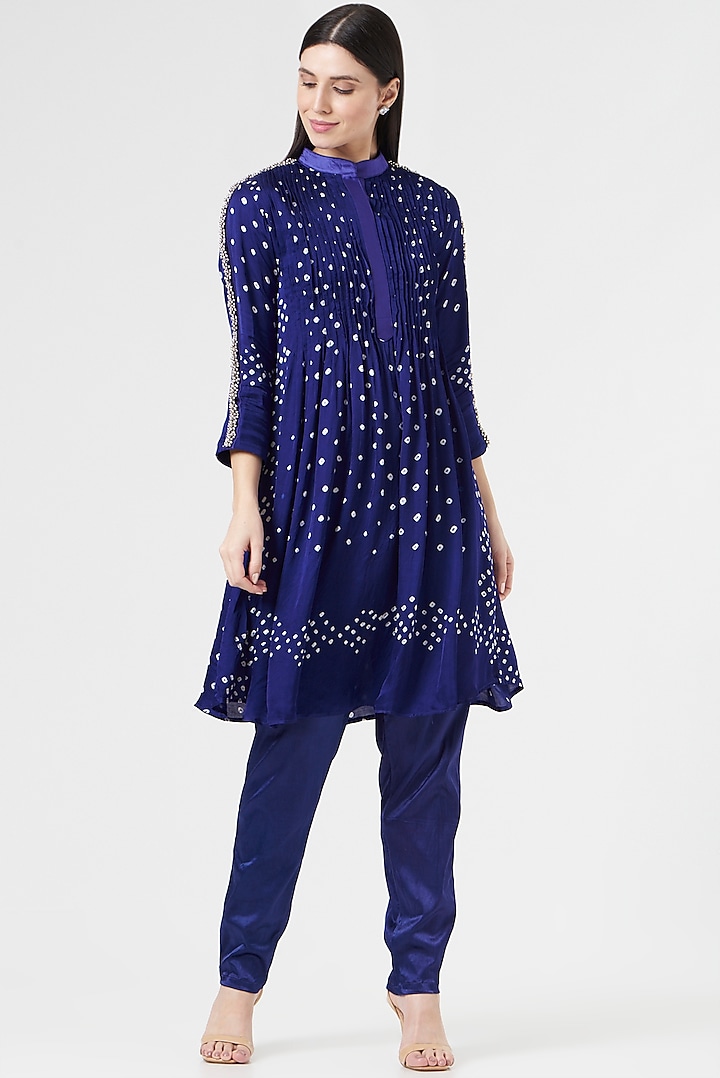 Blue Embroidered Tunic by 5 Elements Apparel