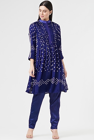 Blue Embroidered Tunic by 5 Elements Apparel