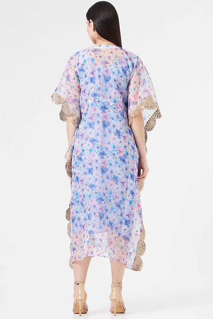 Blue Embroidered Kaftan by 5 Elements Apparel at Pernia's Pop Up Shop