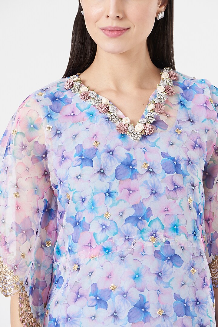 Blue Embroidered Kaftan by 5 Elements Apparel at Pernia's Pop Up Shop