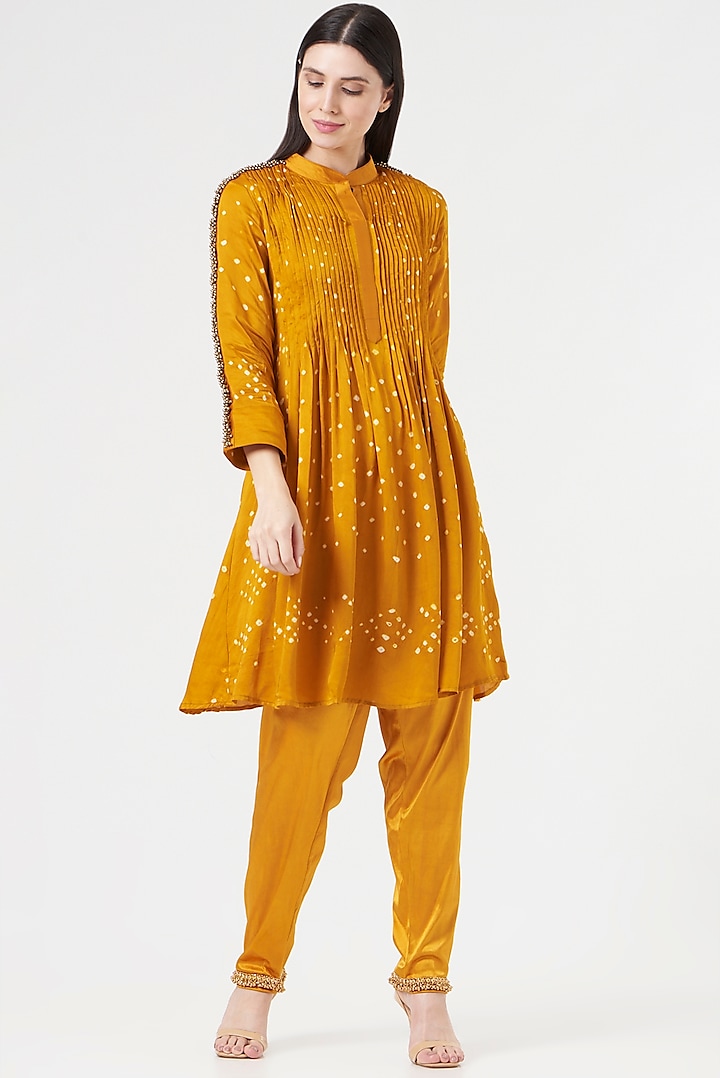 Yellow Embroidered Tunic by 5 Elements Apparel