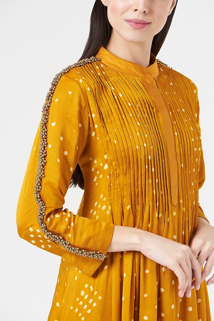 Yellow Embroidered Tunic by 5 Elements Apparel at Pernia's Pop Up Shop