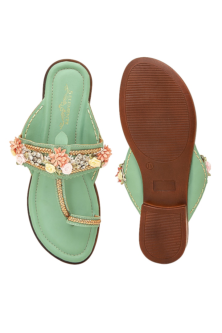 Mint Kolhapuri Flats by 5 Elements at Pernia's Pop Up Shop
