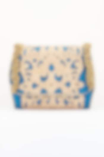 Blue Embellished Handcrafted Clutch by 5 Elements