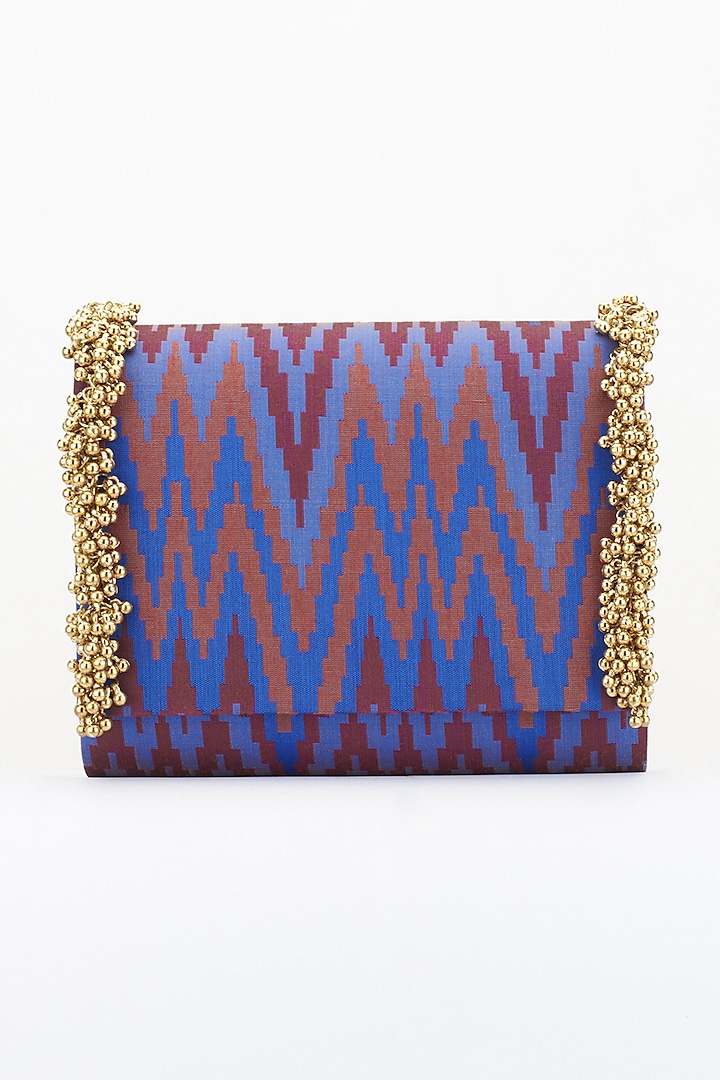 Blue Ghungroo Embellished Clutch by 5 Elements