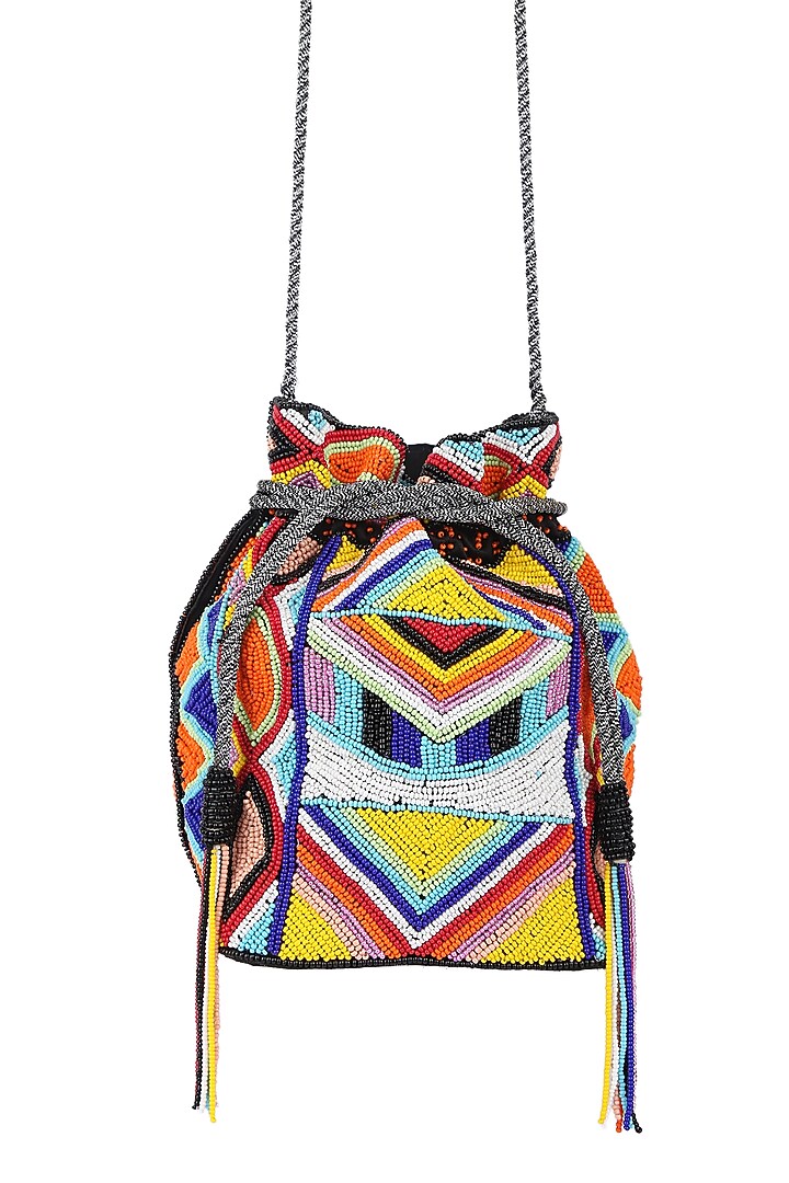 Multi Colored Embellished Potli by 5 Elements at Pernia's Pop Up Shop