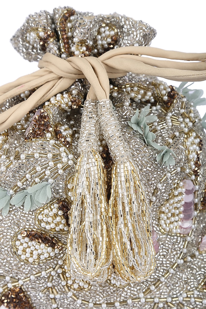 Gold & Silver Embellished Potli by 5 Elements at Pernia's Pop Up Shop