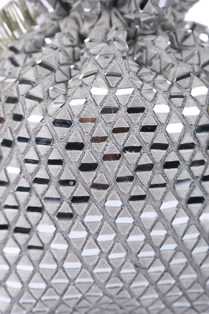 Silver Potli With Mirror Work by 5 Elements at Pernia's Pop Up Shop