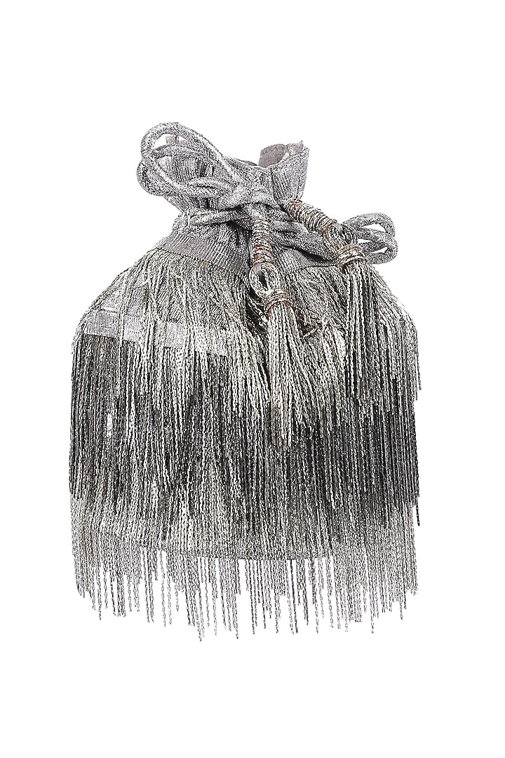 Silver Potli With Tassel Chain by 5 Elements