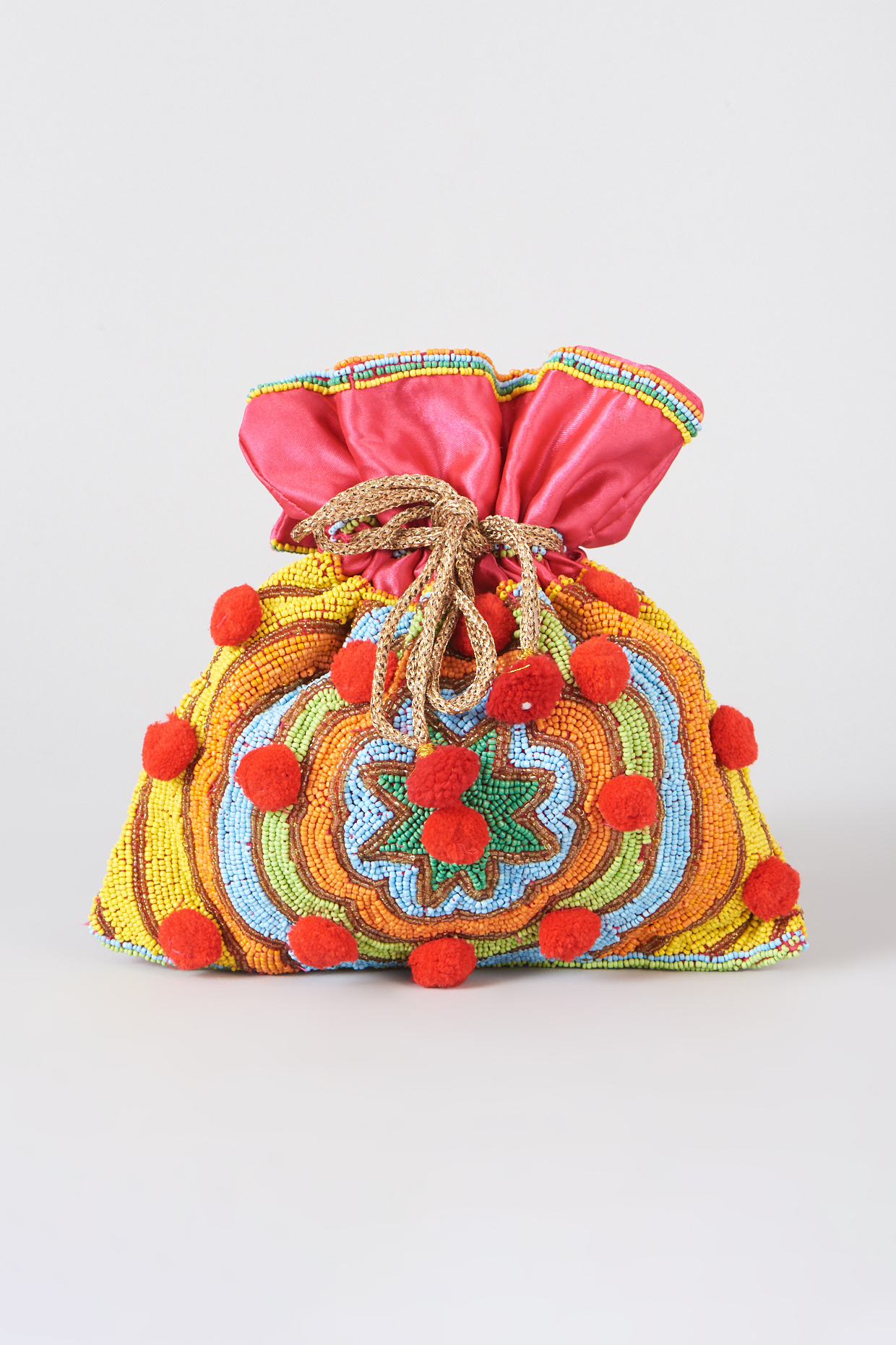 Multi Colored Beaded Potli by 5 Elements at Pernia's Pop Up Shop