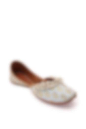 Light Blue Embellished Juttis by 5 Elements
