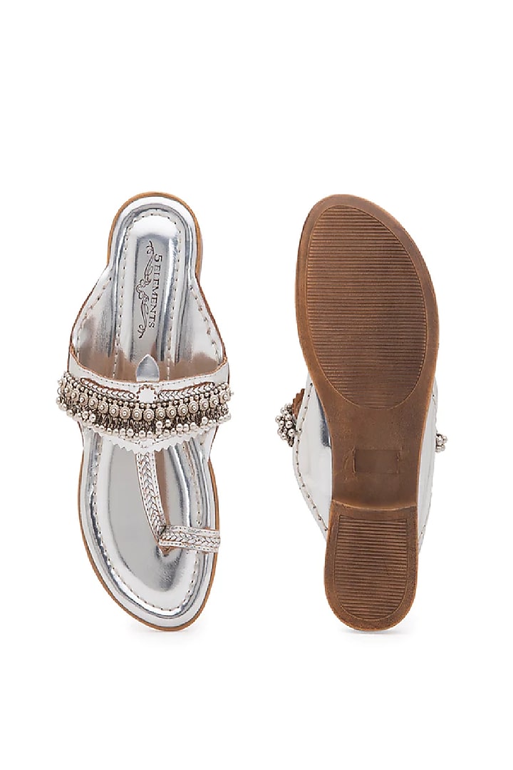 Silver Handcrafted Kolhapuris by 5 Elements at Pernia's Pop Up Shop
