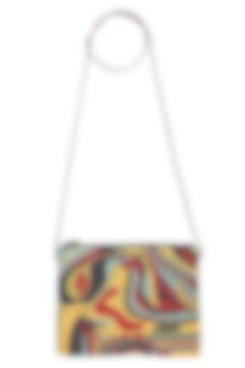 Multi Colored Handcrafted Zipper Bag by 5 Elements
