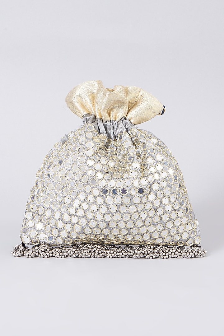 Gold Embellished Handcrafted Potli by 5 Elements at Pernia's Pop Up Shop