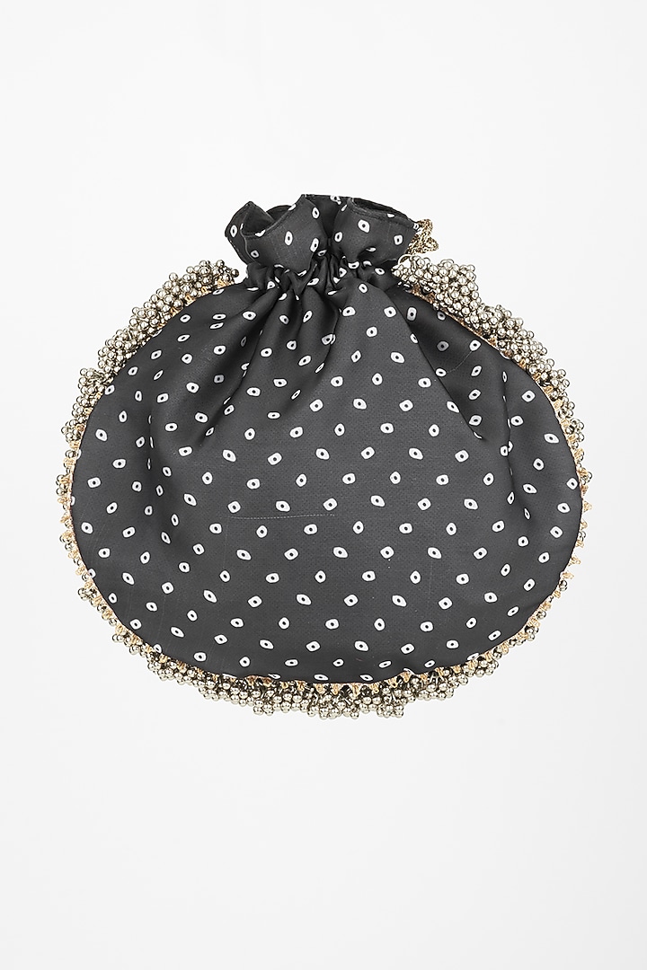 Black Embellished Potli by 5 Elements at Pernia's Pop Up Shop