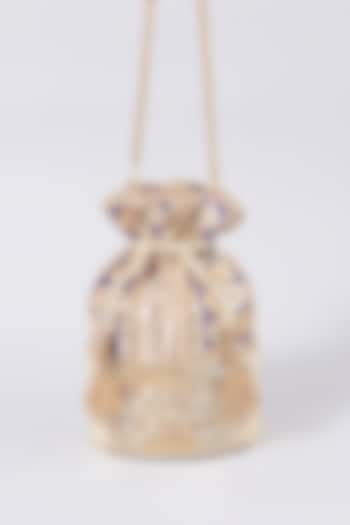 Gold Sequins Handcrafted Potli by 5 Elements at Pernia's Pop Up Shop