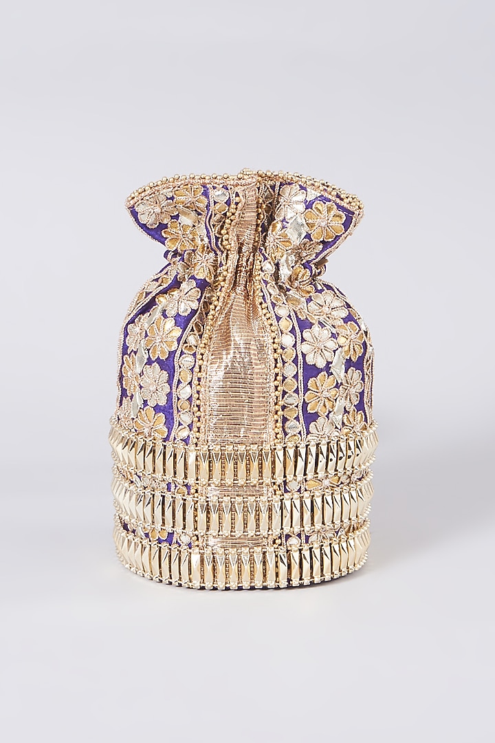 Gold Sequins Handcrafted Potli by 5 Elements at Pernia's Pop Up Shop
