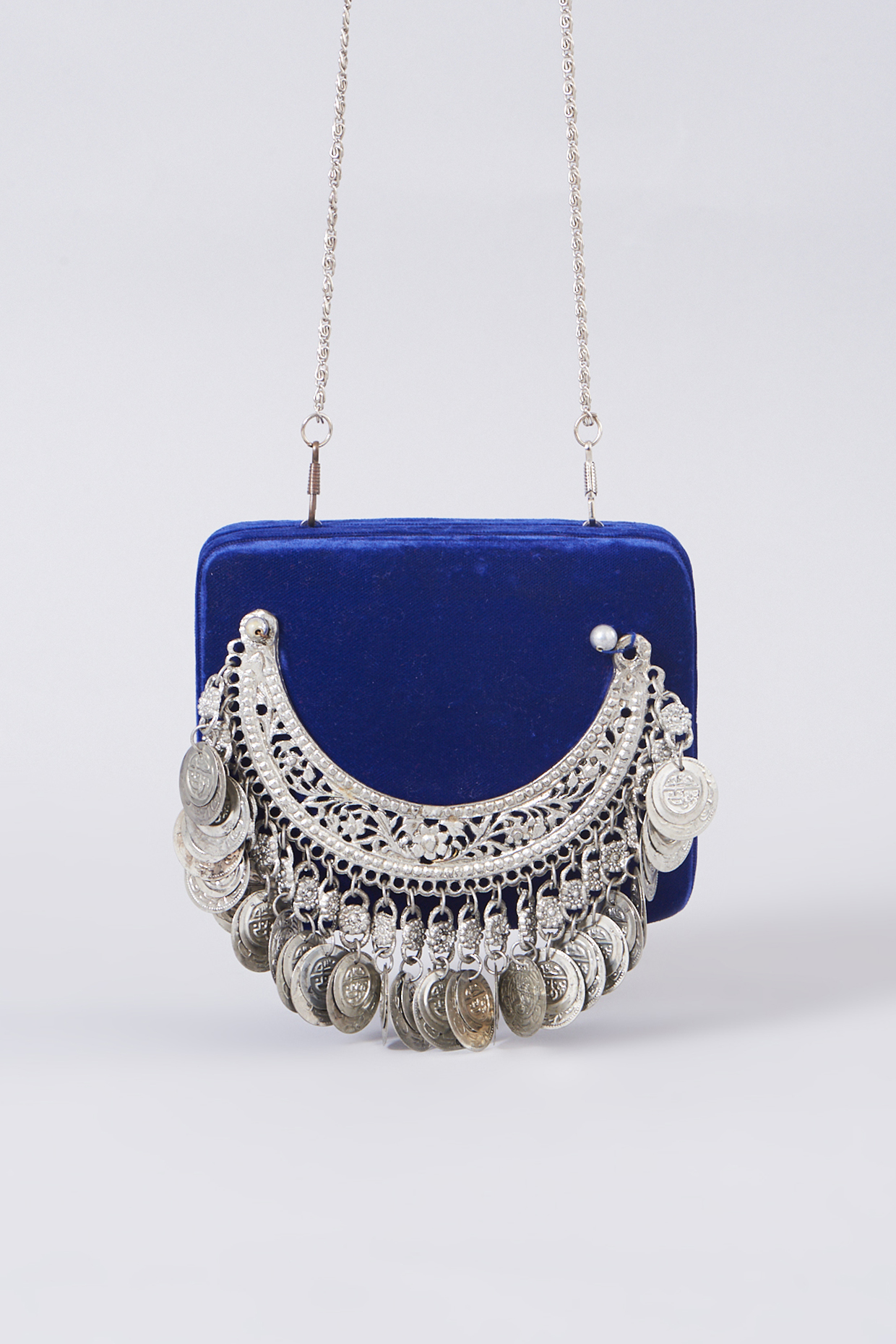 Blue Velvet Clutch by 5 Elements at Pernia's Pop Up Shop