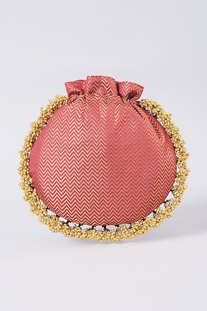 Red Embellished Potli by 5 Elements at Pernia's Pop Up Shop