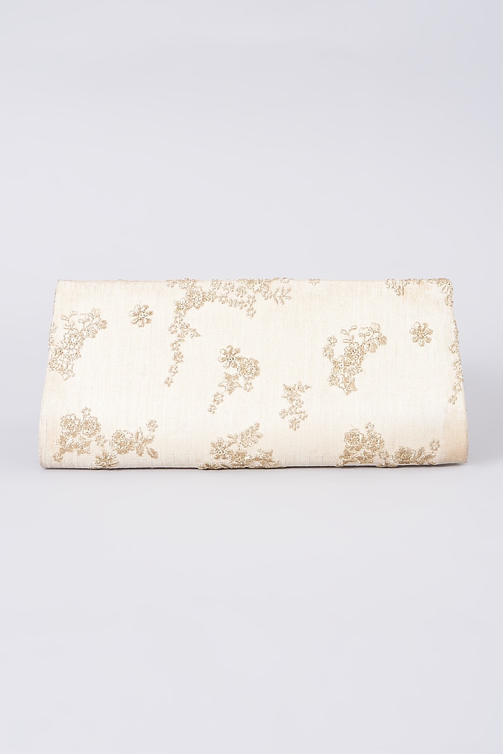 Off-White Ghungroo Embellished Clutch by 5 Elements at Pernia's Pop Up Shop