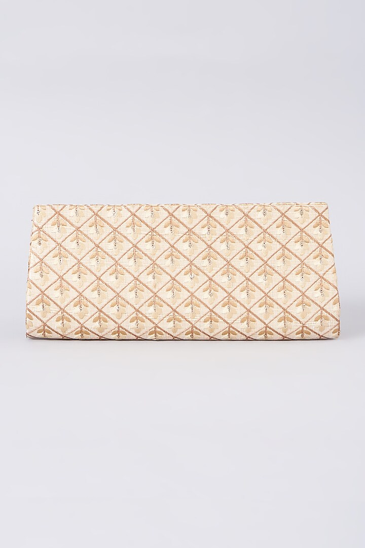 Beige Ghungroo Embellished Clutch by 5 Elements at Pernia's Pop Up Shop