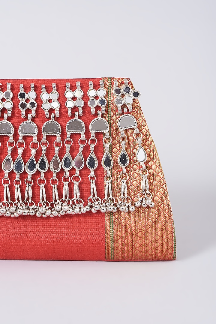 Red Ghungroo Embellished Clutch by 5 Elements at Pernia's Pop Up Shop