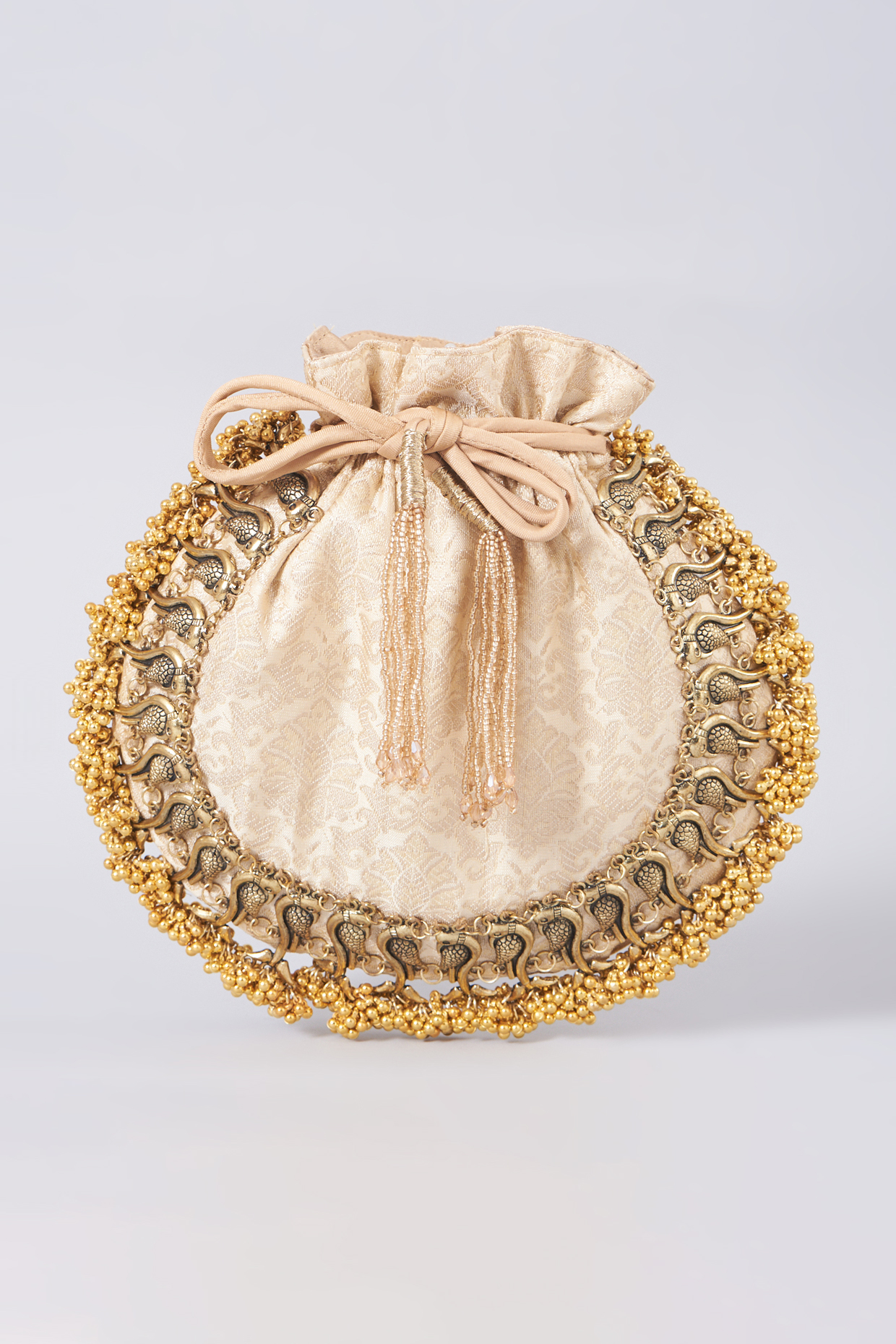 Gold Embellished Potli by 5 Elements at Pernia's Pop Up Shop