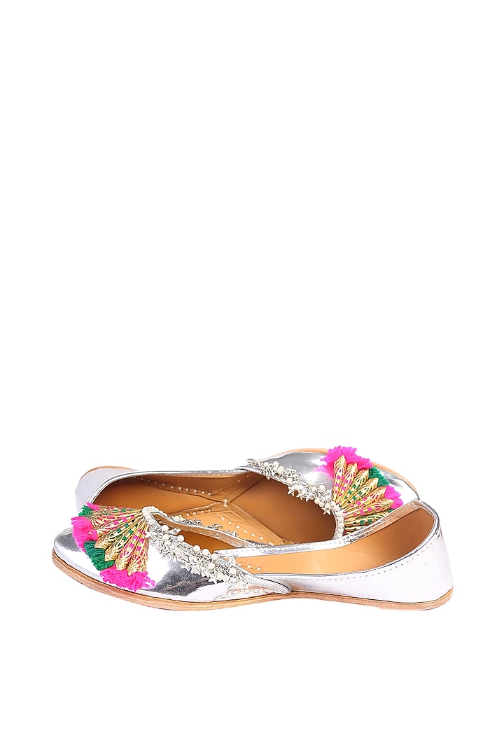 Silver Juttis With Star Hangings by 5 Elements at Pernia's Pop Up Shop