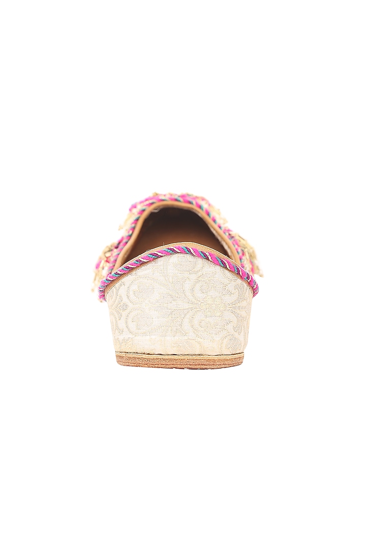 Black Stones Embroidered Juttis by 5 Elements at Pernia's Pop Up Shop