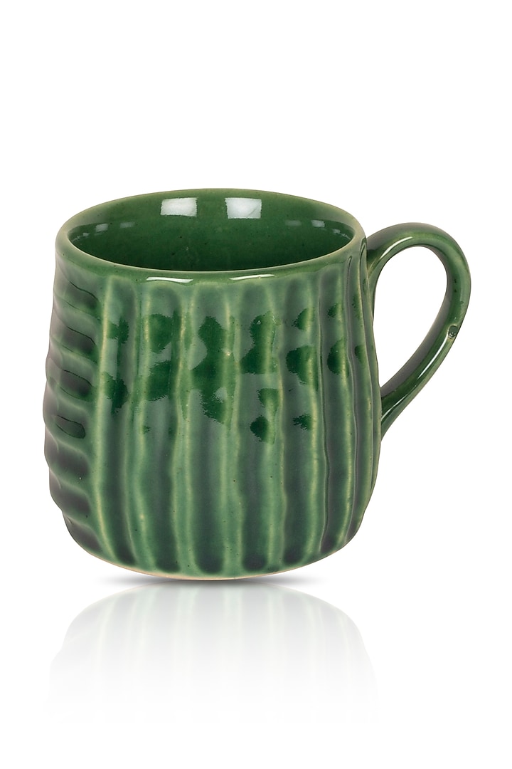Green Textured Tea Cups (Set of 2) by H2H at Pernia's Pop Up Shop